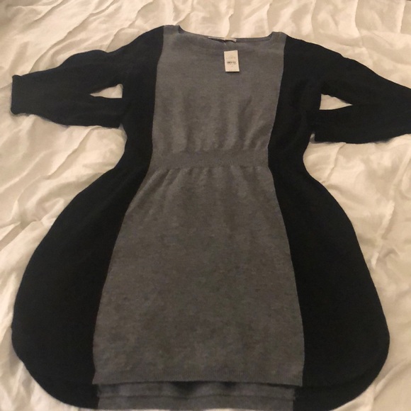 LOFT Dresses & Skirts - NWT Ann Taylor black gray sweater dress-price firm